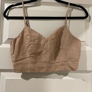 a new day Tan Crop Top